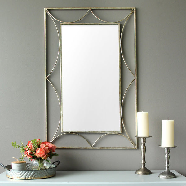24" x 0.05" x 36" Silver Simple And Elegant Wall Mirror