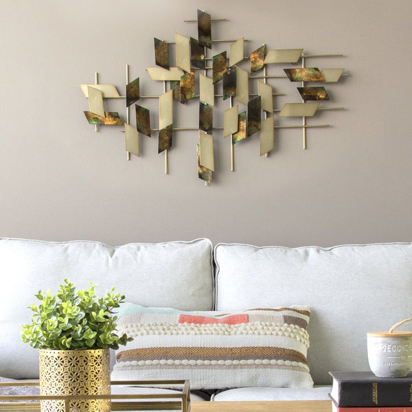 35.5" X 2" X 23.5" Multi-color Modern Mosaic Wall Decor