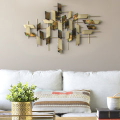 35.5" X 2" X 23.5" Multi-color Modern Mosaic Wall Decor