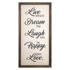 Live Dream Laugh Happy Love Wood and Metal Wall Decor