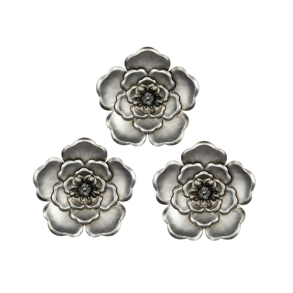 Alluring Silver Metal Wall Flowers