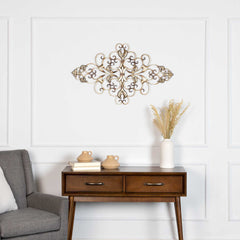 Champagne Ornate Scroll Metal Decor