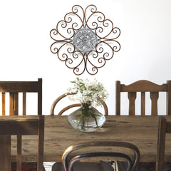 Elegant Scroll Medallion Metal Wall Decor