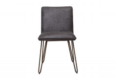 Slate Gray Faux Leather Dining or Side Chair