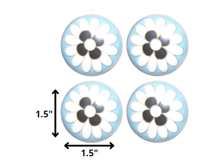 Charming Light Blue And Black Set of 8 Knobs