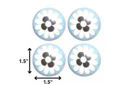 Charming Light Blue And Black Set of 8 Knobs