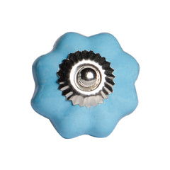 1.5" x 1.5" x 1.5" Glossy Navy And Silver  Knobs 8 Pack