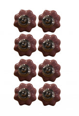 1.5" x 1.5" x 1.5" Glossy Pink Silver And Red  Knobs 8 Pack