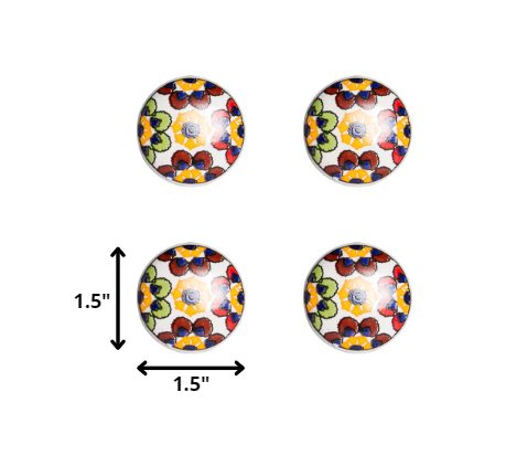 1.5" x 1.5" x 1.5" Yellow Blue and Red  Knobs 12 Pack