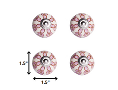 1.5" x 1.5" x 1.5" Hues Of White Pink And Burgundy  Knobs 8 Pack