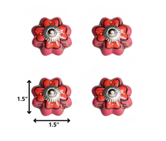 1.5" x 1.5" x 1.5" Pink Red and Green  Knobs 12 Pack