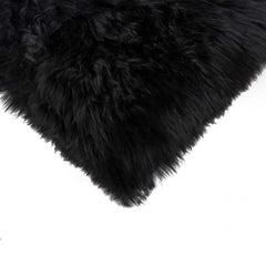 18" x 18"Modern Black New Zealand Sheepskin Pillow