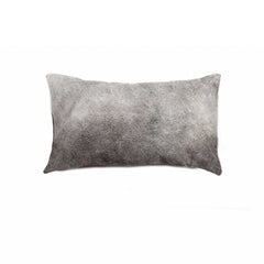 12" x 20" x 5" Grey Torino Kobe Cowhide  Pillow