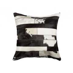 18" x 18" x 5" Madrid White Torino Kobe Cowhide  Pillow
