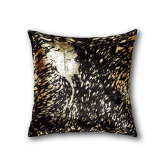 Chocolate and Gold Torino Kobe Cowhide Pillow