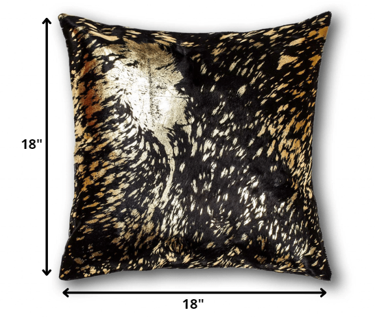 Chocolate and Gold Torino Kobe Cowhide Pillow