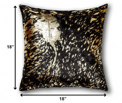 Chocolate and Gold Torino Kobe Cowhide Pillow