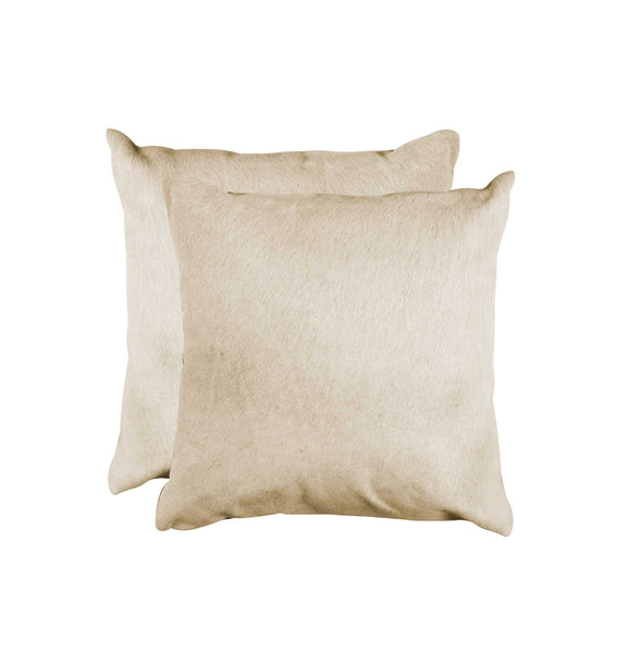 18" x 18" x 5" Natural Torino Cowhide  Pillow 2 Pack