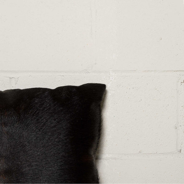 18" x 18" x 5" Black Torino Cowhide  Pillow 2 Pack