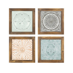 Set of 4 Trendy Framed Tiles