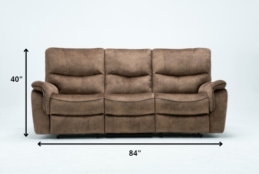 120" Elegant Light Brown Fabric Sofa Set