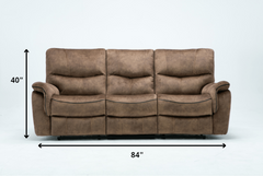 40" Elegant Light Brown Fabric Sofa
