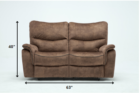 40" Elegant Light Brown Fabric Loveseat