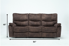 120" Elegant Dark Brown Fabric Sofa Set
