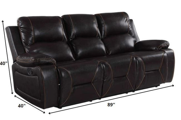 124" Classy Brown Leather Sofa Set