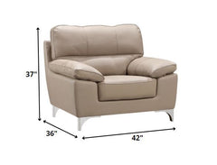 111" Classy Beige Leather Sofa Set