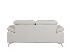 31" Fashionable White Leather Loveseat