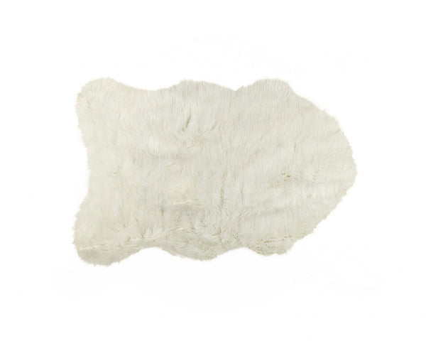 24" x 36" x 1.5" Off White Sheepskin Faux Fur Single - Area Rug