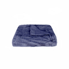 50" x 70" x 2" Indigo Faux Fur Throw