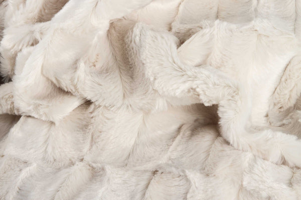 50" x 70" x 2" Tan Faux Fur - Throw