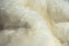 60" x 60" x 2" Off White Ciruclar Sheepskin  Rug