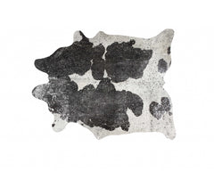 72" x 84" Silver Black & White Cowhide  Rug