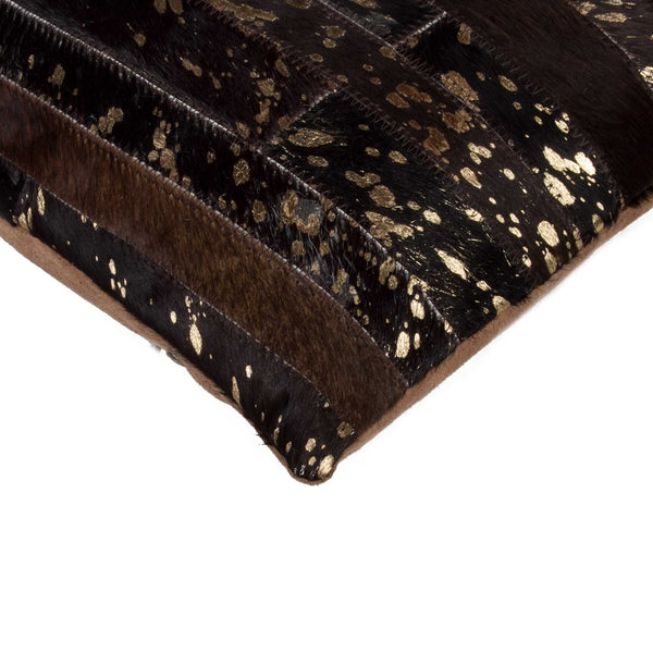 12" x 20" x 5" Chocolate and Gold  Pillow