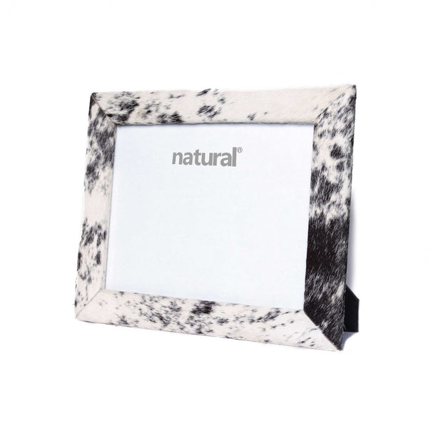 8" x 10" Black and White Cowhide Picture Frame