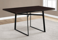 36" x 60" x 30" Cappuccino  Black  HollowCore  Particle Board  Metal  Dining Table