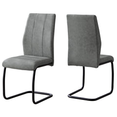 Two 77.5" Fabric Black Metal and Polyester Dining Chairs