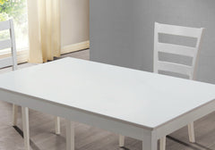 69.5" x 81.5" x 99" White Grey Solid Wood Foam Veneer  5pcs Dining Set