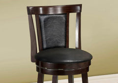 40.5" x 37.5" x 86" Cappuccino Black Solid Wood Foam Veneer Leather Look 2pcs Swivel Barstools