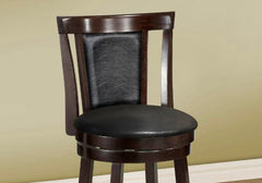 40.5" x 37.5" x 78" Cappuccino Black Solid Wood Foam Veneer Leather Look 2pcs Swivel Barstools