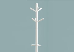 16.25" x 16.25" x 69" White Solid Wood  Coat Rack