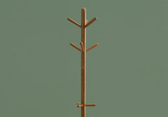 16.25" x 16.25" x 69" Oak Solid Wood  Coat Rack