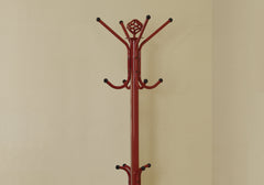 19" x 19" x 70" Red  Metal  Coat Rack