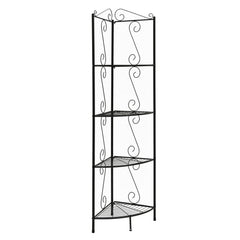 15" x 22.5" x 70" Brown Metal Corner Shelf  Bookcase