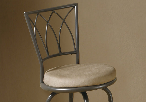 43" x 43" x 86" Espresso  Metal  Foam  MicroSuede  Barstool 2pcs
