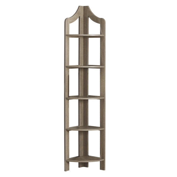 Dark Taupe Corner Accent Shelf  Bookcase