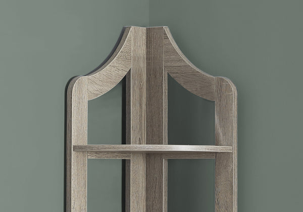 Dark Taupe Corner Accent Shelf  Bookcase